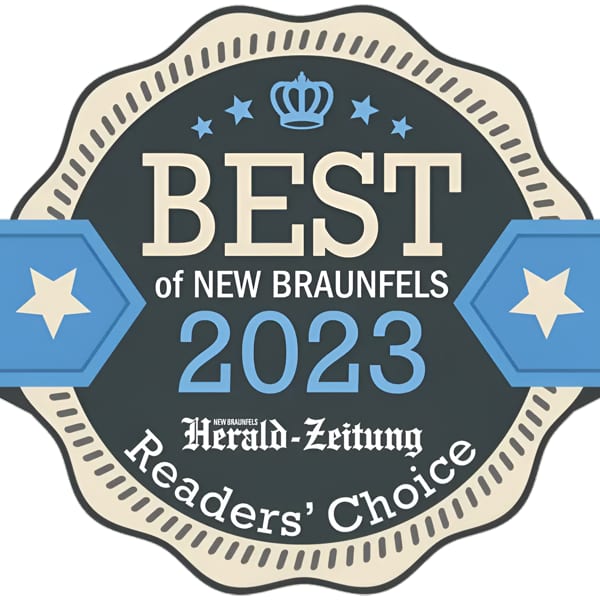 Best of New Braunfels 2023 Herald-Zeitung Readers' Choice award badge.