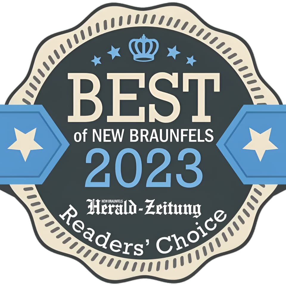 Best of New Braunfels 2023 Herald-Zeitung Readers' Choice award badge.