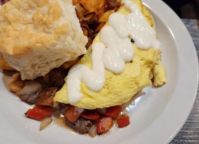 Philly Cheesesteak Omelet.